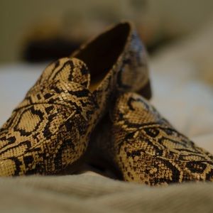 Snake Print Franco Sarto Loafers